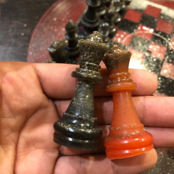 Vinyl Chess Set - Red Galaxy (Resin Pieces) - Picture 3 of 11